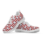 Red Striped USA Star Pattern Print White Sneakers