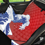 Red Sun Japanese Wave Print Pet Car Back Seat Cover