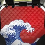 Red Sun Japanese Wave Print Pet Car Back Seat Cover