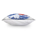 Red Sun Japanese Wave Print Pillow Cover