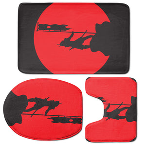 Red Sun Samurai Print 3 Piece Bath Mat Set