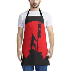 Red Sun Samurai Print Apron