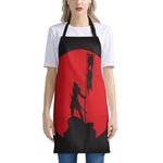 Red Sun Samurai Print Apron