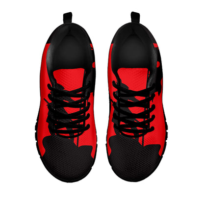 Red Sun Samurai Print Black Sneakers