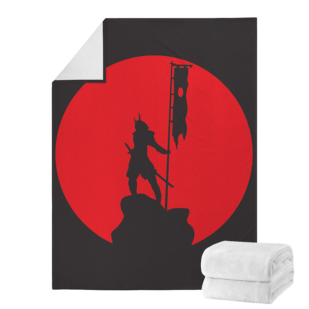 Red Sun Samurai Print Blanket