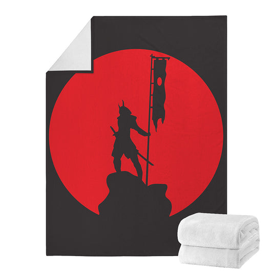 Red Sun Samurai Print Blanket