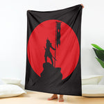 Red Sun Samurai Print Blanket