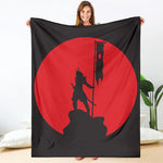 Red Sun Samurai Print Blanket