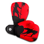 Red Sun Samurai Print Boxing Gloves