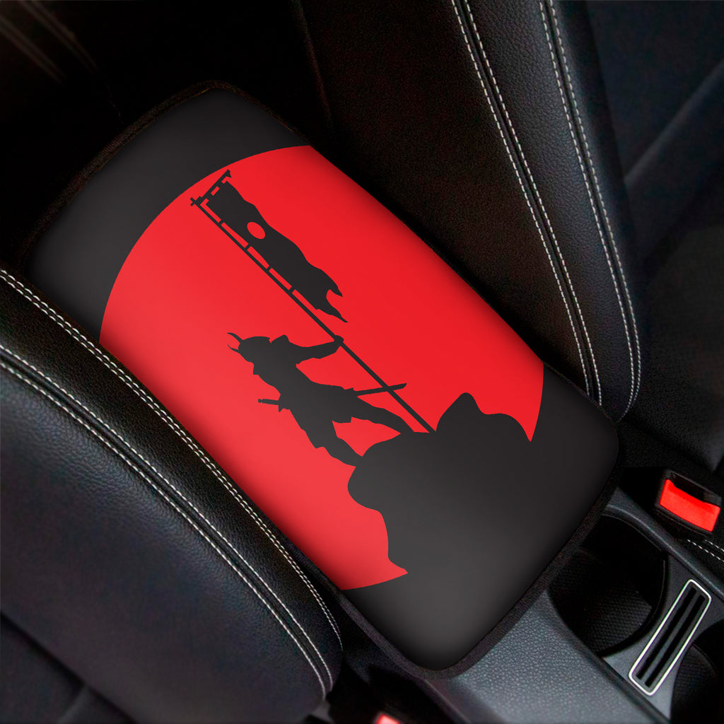 Red Sun Samurai Print Car Center Console Cover