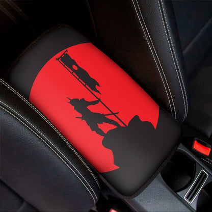 Red Sun Samurai Print Car Center Console Cover