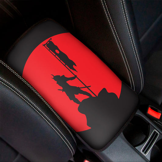 Red Sun Samurai Print Car Center Console Cover