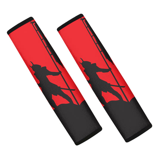 Red Sun Samurai Print Car Seat Belt Covers