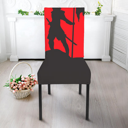 Red Sun Samurai Print Dining Chair Slipcover