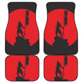 Red Sun Samurai Print Front and Back Car Floor Mats