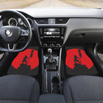 Red Sun Samurai Print Front and Back Car Floor Mats
