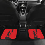 Red Sun Samurai Print Front and Back Car Floor Mats