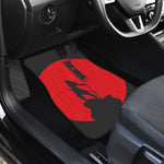 Red Sun Samurai Print Front and Back Car Floor Mats