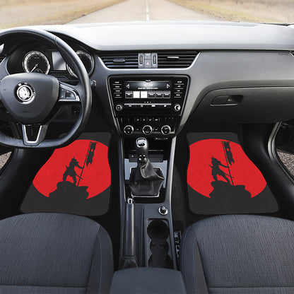 Red Sun Samurai Print Front Car Floor Mats