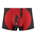Red Sun Samurai Print Men's Boxer Briefs