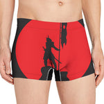 Red Sun Samurai Print Men's Boxer Briefs