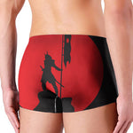 Red Sun Samurai Print Men's Boxer Briefs