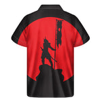 Red Sun Samurai Print Men's Short Sleeve Shirt