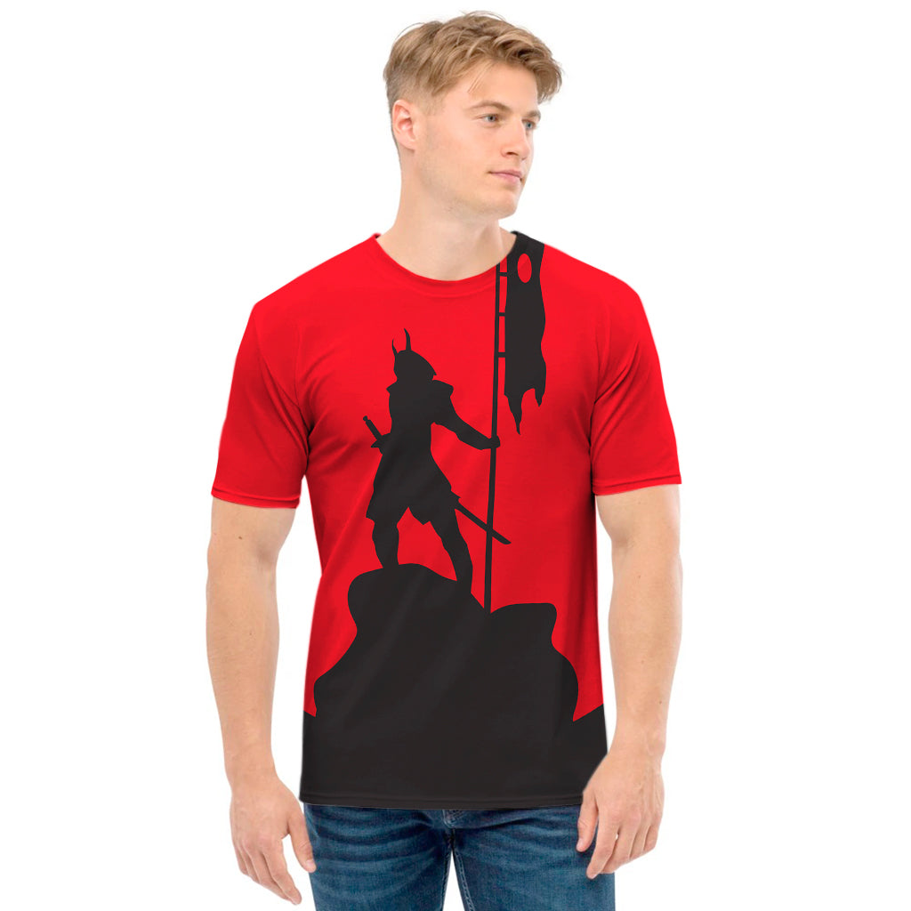 Red Sun Samurai Print Men's T-Shirt