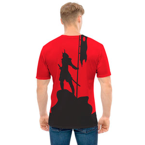 Red Sun Samurai Print Men's T-Shirt