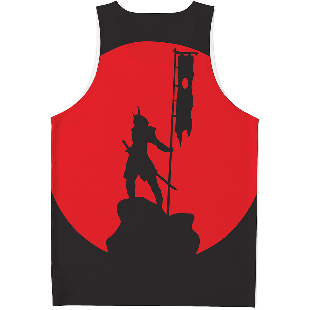 Red Sun Samurai Print Men's Tank Top