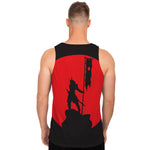 Red Sun Samurai Print Men's Tank Top