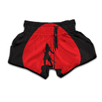 Red Sun Samurai Print Muay Thai Boxing Shorts
