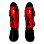 Red Sun Samurai Print Muay Thai Shin Guard