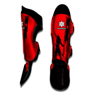 Red Sun Samurai Print Muay Thai Shin Guard