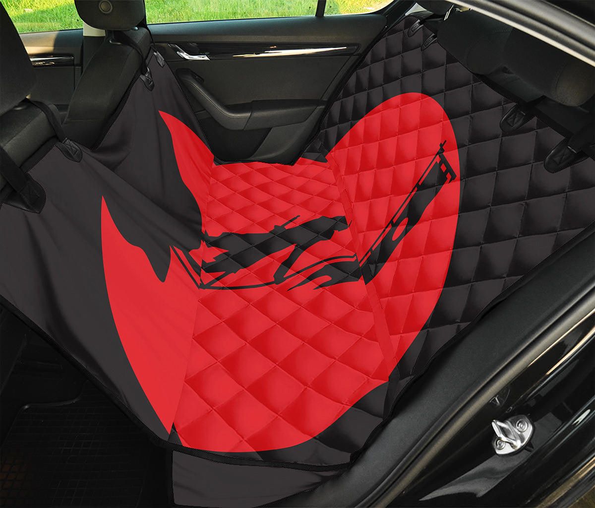 Red Sun Samurai Print Pet Car Back Seat Cover