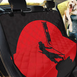 Red Sun Samurai Print Pet Car Back Seat Cover