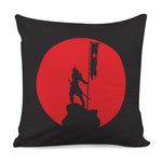 Red Sun Samurai Print Pillow Cover