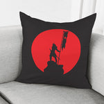 Red Sun Samurai Print Pillow Cover