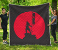 Red Sun Samurai Print Quilt