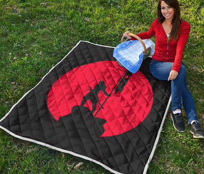 Red Sun Samurai Print Quilt