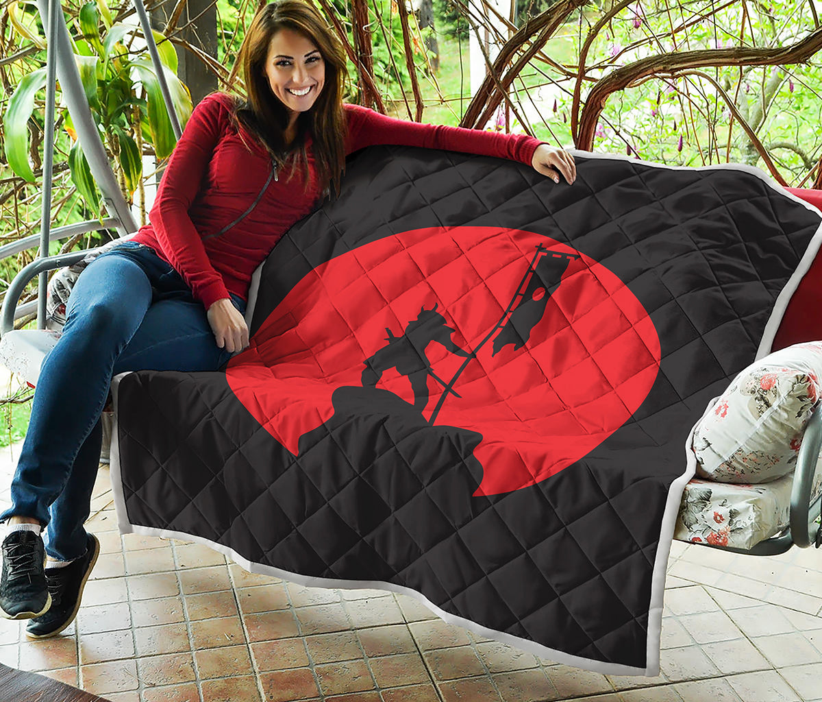 Red Sun Samurai Print Quilt