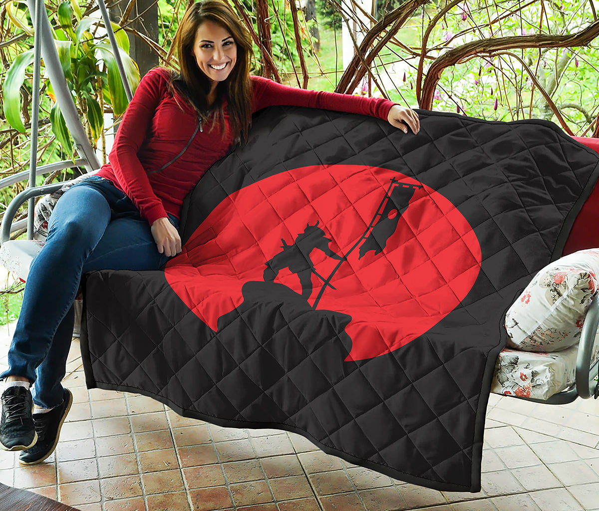 Red Sun Samurai Print Quilt