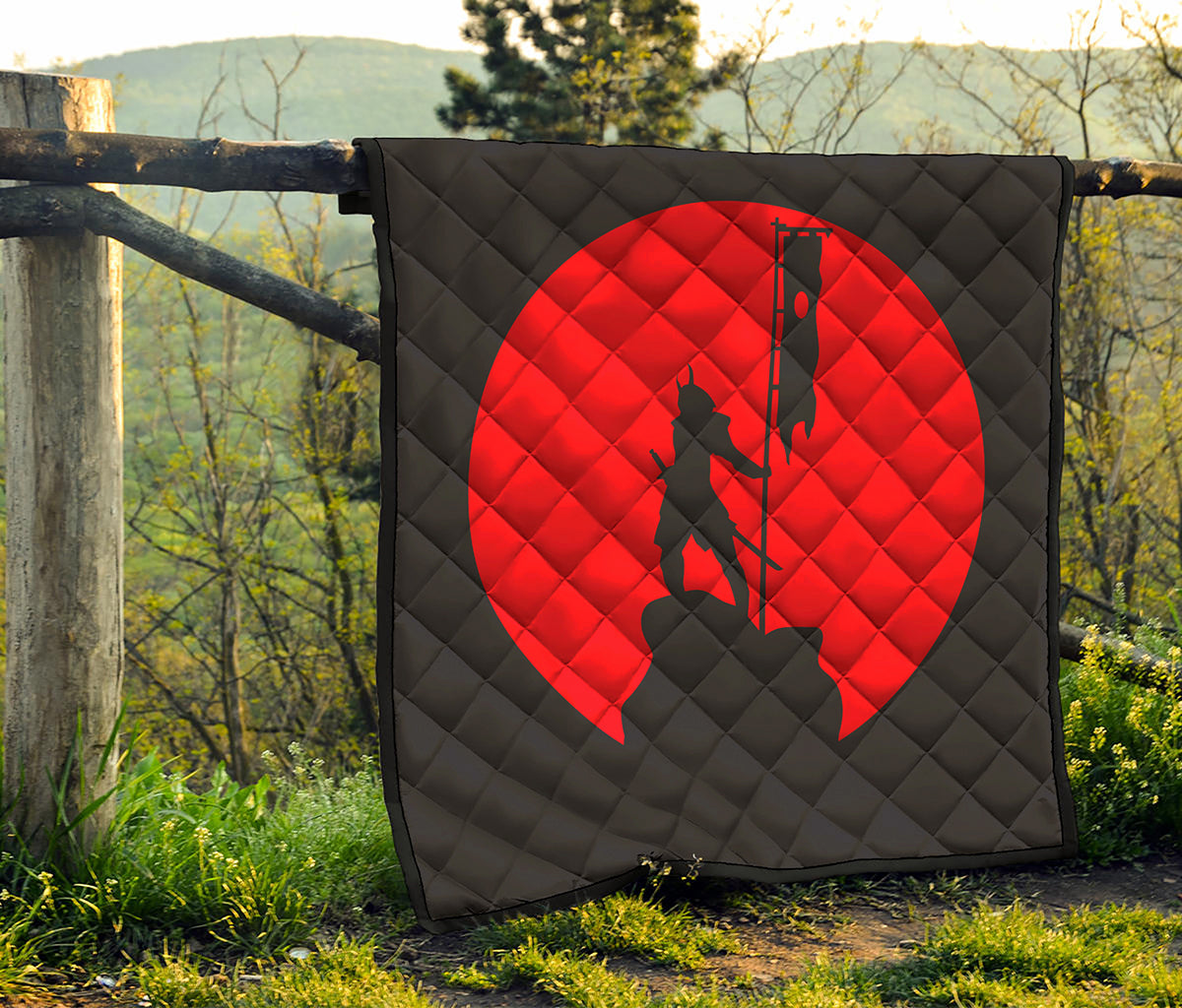 Red Sun Samurai Print Quilt