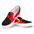 Red Sun Samurai Print White Slip On Sneakers