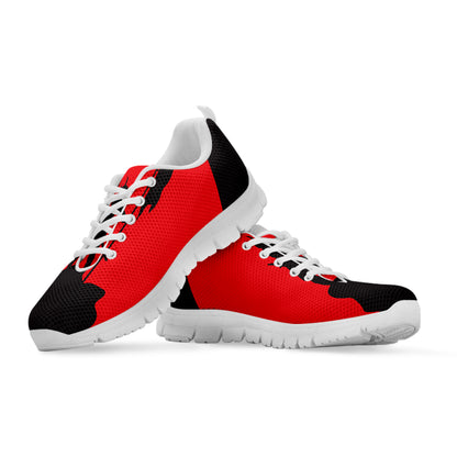 Red Sun Samurai Print White Sneakers