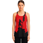 Red Sun Samurai Print Women's Racerback Tank Top