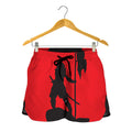 Red Sun Samurai Print Women's Shorts