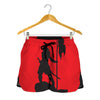 Red Sun Samurai Print Women's Shorts