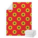 Red Sunflower Pattern Print Blanket