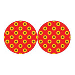 Red Sunflower Pattern Print Car Coasters